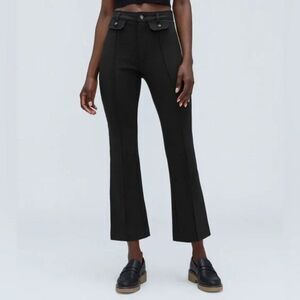 Everlane The Work It Ponte Knit High Rise Cotton Pant Black 2